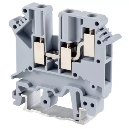   TRACON TSKA4/3 Háromkapcsos ipari sorozatkapocs, csavaros, sínre, szürke 0,2-4mm2, 500VAC, 32A