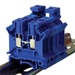   TRACON TSKA4-K Nullavezető ipari sorozatkapocs, csavaros, sínre, kék 0,2-4mm2, 800VAC, 41A
