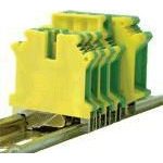   TRACON TSKA4JD Védővezető ipari sorozatkapocs, csavaros, sínre, zöld/sárga 0,2-4mm2, 41A