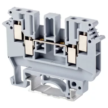 TRACON TSKA4/4 Négykapcsos ipari sorozatkapocs, csavaros, sínre, szürke 0,2-4mm2, 690VAC, 32A