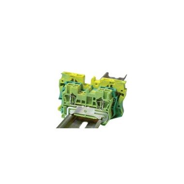 TRACON TSKB4JD Védővezető ipari sorozatkapocs, rugós, sínre, zöld/sárga 0,5-4mm2, 41A