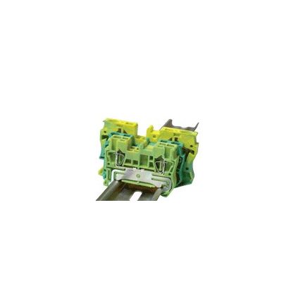   TRACON TSKB6JD Védővezető ipari sorozatkapocs, rugós, sínre, zöld/sárga 0,5-6mm2, 57A