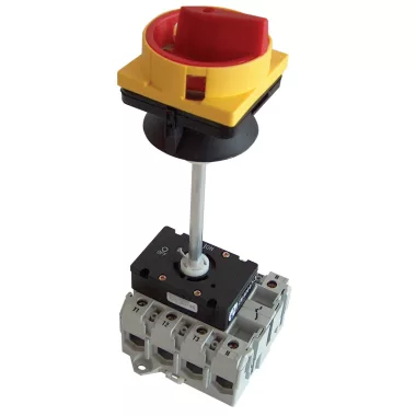 TRACON TSS-20/3K Biztonsági lakatolható szakaszoló kapcsoló ajtókupplunggal 400V, 50Hz, 20A, 3P, 5,5kW, 48×48mm