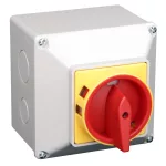   TRACON TSS-20/3TS Tokozott biztonsági lakatolható szakaszoló kapcsoló, sárga 400V, 50Hz, 20A, 3P, 5,5kW, 48×48mm, IP44