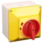   TRACON TSS-32/4TS Tokozott biztonsági lakatolható szakaszoló kapcsoló, sárga 400V, 50Hz, 32A, 4P, 7,5kW, 64×64mm, IP44