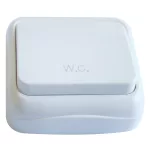   TRACON TTK-04W Falon kívüli nyomókapcsoló WC felirattal (tapétakapcsoló) 10AX/250VAC, IP20 (N101)