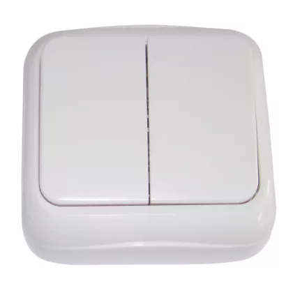   TRACON TTK-05 Falon kívüli 2-áramkörös kapcsoló (tapétakapcsoló) 10AX/250VAC, IP20 (2×101)