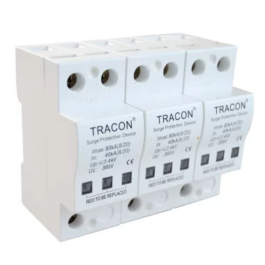 TRACON TTV-B340 Túlfeszültségvédő készülék, 2.-es típus 40kA, 3P