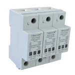   TRACON TTV1+2-80-3P AC/DC túlfeszültség levezető, 1+2-es típus, egybeépített 230/400 V, 50 Hz, 8 kA (10/350 us) 40/80 kA (8/20 us), 3P