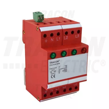 TRACON AC/DC túlfeszültség levezető, 1+2-es típus, egybeépített 230/400 V, 50 Hz, 8 kA (10/350 us) 40/80 kA (8/20 us), 2P