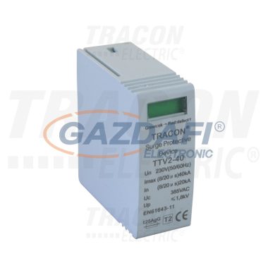 TRACON TTV2-40-DC-1000-G DC túlfszültség levezető betét, 2-es típus, szikraközös 1000 VDC, 20/40 kA (8/20µs)