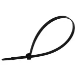   TRACON TU186 UV-álló fémnyelves kábelkötegelő, fekete 186×4,8mm, D=3,5-45mm, PA6.6