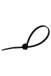 TRACON TU293 UV-álló fémnyelves kábelkötegelő, fekete 293×4,8mm, D=3,5-78mm, PA6.6