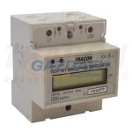   TRACON TVO-F1-WT LCD kijelzésű 1 fázisú átfűzős fogyasztásmérő, közvetlen 230V / 30 (100) A Pd=1W