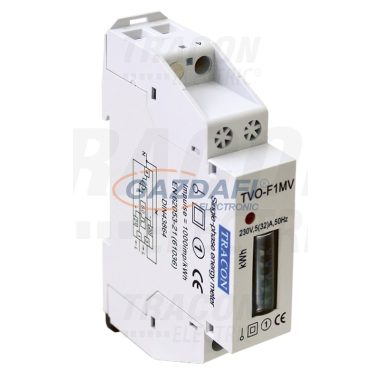 TRACON TVO-F1MV Elektromech. fogyasztásmérő közvetlen méréshez, egyfázisú 230V / 5 (32)A Pd=1W