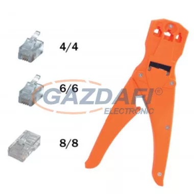 HOME TW 3-6 Krimpelő fogó, telefondugóhoz