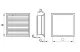 TRACON V150-KNY Kilépő levegő nyílás szűrőbetéttel V150 150×150mm