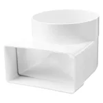   BLAUBERG BlauPlast US-90° 100/204x60 (t/p) Műanyag átalakító idom, könyök, rövid csonkú, idomcsatlakozós, 60*204 mm átmérő, 100 mm keresztmetszet.