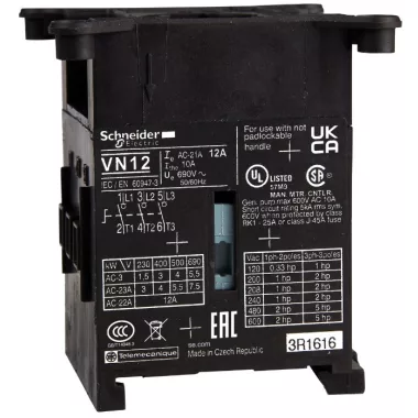 SCHNEIDER VN12 3 pólusú kapcsolótest, 12A