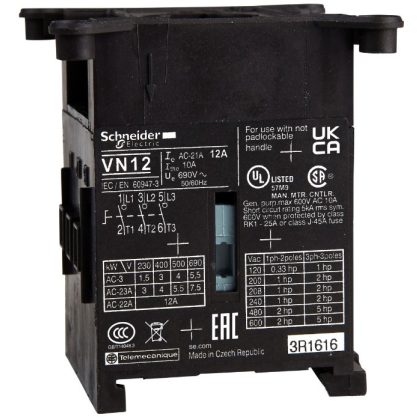 SCHNEIDER VN12 3 pólusú kapcsolótest, 12A