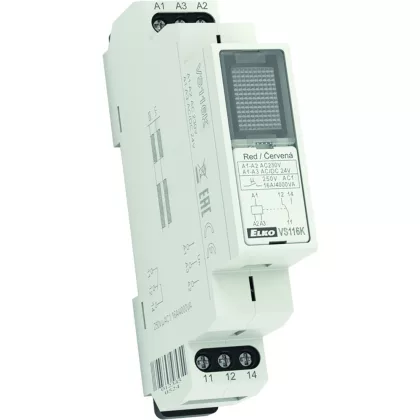  Elko VS116K fehér - Segédrelé, 1x CO, 16 A, 230 VAC, AC/DC 24 V