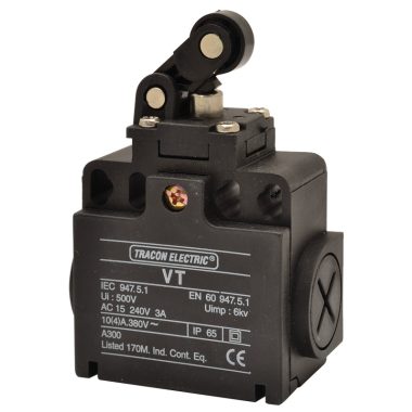 TRACON VT121 Helyzetkapcsoló, karos-görgős 1xNO+1xNC, 6A/230V AC-15, 0,3A/250V DC-13, IP65