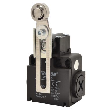 TRACON VT145 Helyzetkapcsoló, lengőkar-görgő 1xNO+1xNC, 6A/230V AC-15, 0,3A/250V DC-13, IP65
