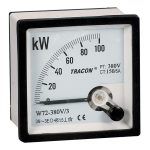   TRACON W72-400V/4 Hatásos teljesítménymérő, 3 fázisú, 4 vezetékes 72×72mm, 400V AC