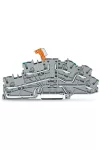 Wago 2003-6641 Többemeletes installációs sorkapocs; működtetőnyílással; 2,5 mm²; elfordítható bontókéssel; NTi/L/PE; Push-in CAGE CLAMP®; 2,50 mm²; szürke 