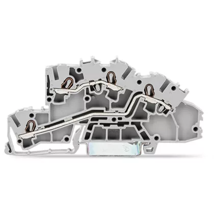   Wago 2003-7642 Többemeletes installációs sorkapocs; működtetőnyílással; 2,5 mm²; L/L; Push-in CAGE CLAMP®; 2,50 mm²; szürke