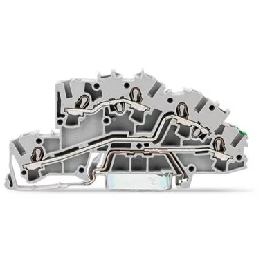 Wago 2003-7645 Többemeletes installációs sorkapocs; működtetőnyílással; 2,5 mm²; L/L/PE; Push-in CAGE CLAMP®; 2,50 mm²; szürke