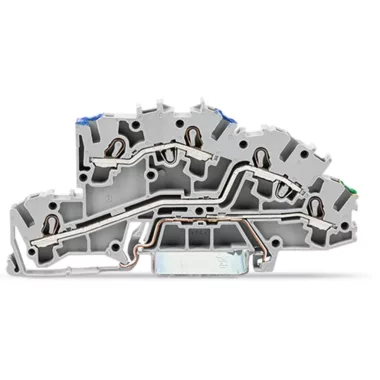 Wago  2003-7646 Többemeletes installációs sorkapocs; működtetőnyílással; 2,5 mm²; N/L/PE; Push-in CAGE CLAMP®; 2,50 mm²; szürke