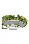 Wago 2016-7607 2 vezetékes földelő sorkapocs; 16 mm²; oldalsó és középső jelölés; DIN 35 x 15 és DIN 35 x 7,5 sínhez; Push-in CAGE CLAMP®; 16,00 mm²; zöld-sárga