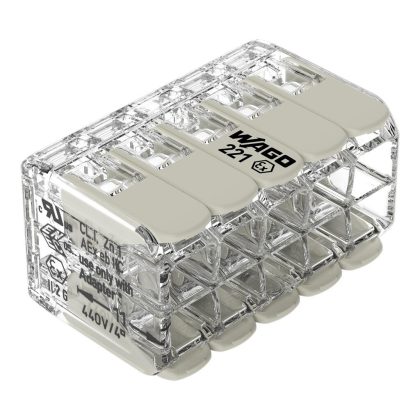   Wago 221-490 Vezeték összekötő rögzítő-leválasztókkal; minden vezetéktípushoz;robbanásbiztos alkalmazásokhoz, átlátszó