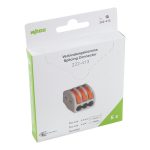   Wago 222-413/995-005 Vezeték összekötő rögzítő-leválasztókkal; minden vezetéktípushoz; max. 4 mm²; 3 vezeték; szürke készülékház  5db/ csomag