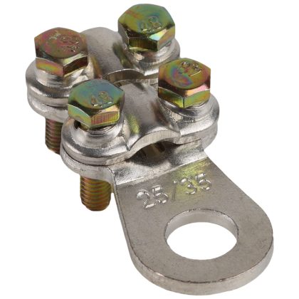 TRACON WCJB-25-35 Csavarozható réz lemezsaru, 4 csavarral 25-35mm2, M8, 4x(M5x22)