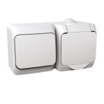   SCHNEIDER WDE000504 CEDAR PLUS 2P+F dugalj csatlakozóaljzat, váltókapcsolóval, IP44, fehér