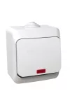 SCHNEIDER WDE000561 CEDAR PLUS Váltókapcsoló, jelzőfénnyel, IP44, fehér