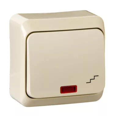 SCHNEIDER WDE001161 PRIMA Váltókapcsoló, jelzőfényes, 10AX, krém