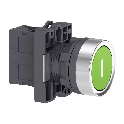 SCHNEIDER XA2EA3311 Harmony Easy Series Ø22 Nyomógomb, visszatérő, I jelölt, zöld, 1NO