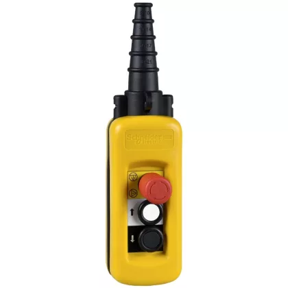 SCHNEIDER XACA2813 2 nyomógomb, mechanikus retesz, NO+NC érintkező, +vészg. (NC)