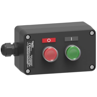 SCHNEIDER XAWG210EX ATEX D tokozott kettős nyomógomb, műanyag, 1NO zöld, 1NC piros