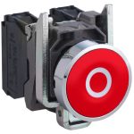  SCHNEIDER XB4BA4322 Komplett nyomógomb, piros, "O" jellel
