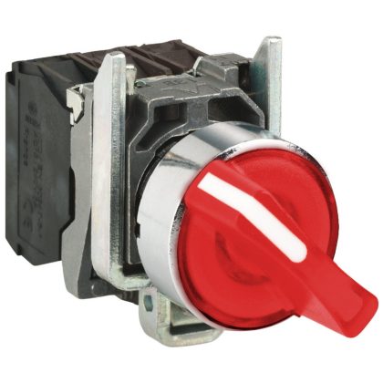   SCHNEIDER XB4BK124B5 LED-es választókapcsoló, piros, 24V, N/O+N/C