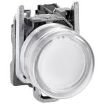 SCHNEIDER XB4BP181EX ATEX D nyomógomb, fém, 1NO, fehér, átlátszó védőspkával, címke tartóval