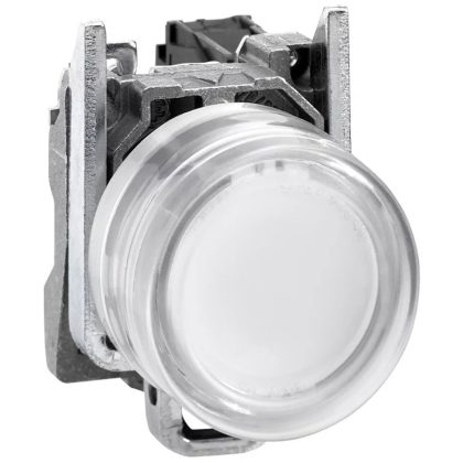   SCHNEIDER XB4BP183B5EX ATEX D világító nyomógomb, fém, 1NO, fehér, átlátszó védősapkával, 24 VAC/DC