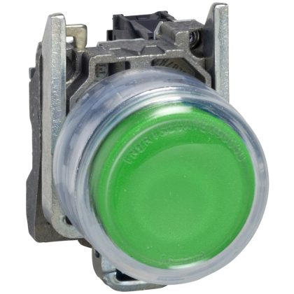   SCHNEIDER XB4BP31EX ATEX D nyomógomb, fém, 1NO, zöld, átlátszó védőspkával
