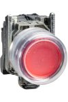 SCHNEIDER XB4BP483M5EX ATEX D világító nyomógomb, fém, 1NC, piros, átlátszó védősapkával, 240 VAC