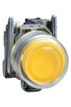 SCHNEIDER XB4BP581EX ATEX D nyomógomb, fém, 1NO, sárga, átlátszó védőspkával, címke tartóval