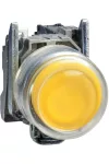 SCHNEIDER XB4BP583B5EX ATEX D világító nyomógomb, fém, 1NO, sárga, átlátszó védősapkával, 24 VAC/DC
